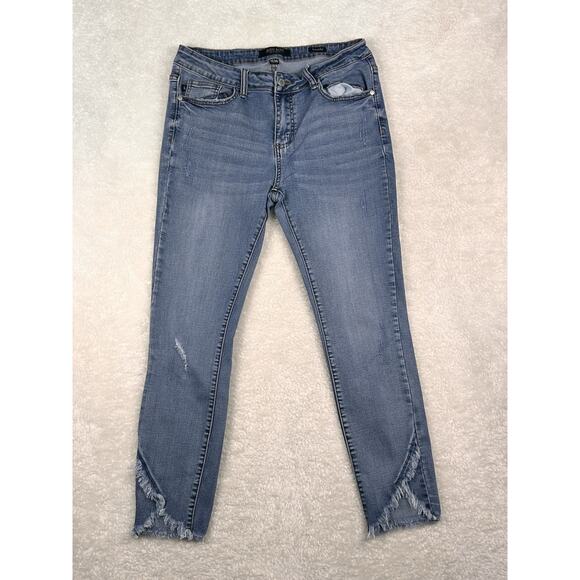 Judy Blue Tulip Hem Mid Rise Skinny Fit Jeans Size 11/30 JB8458 Casual Stretch - Picture 1 of 9